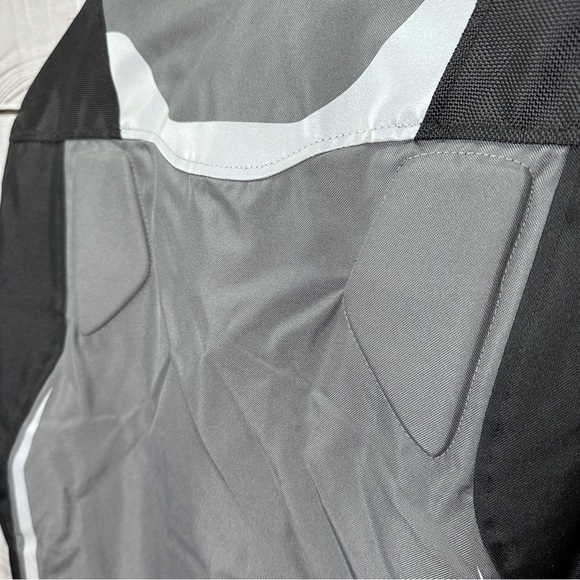 Vega Technical Gear Mens Jacket Gray Black Large Riding Motorcycle Full Zip Line - Picture 3 of 12